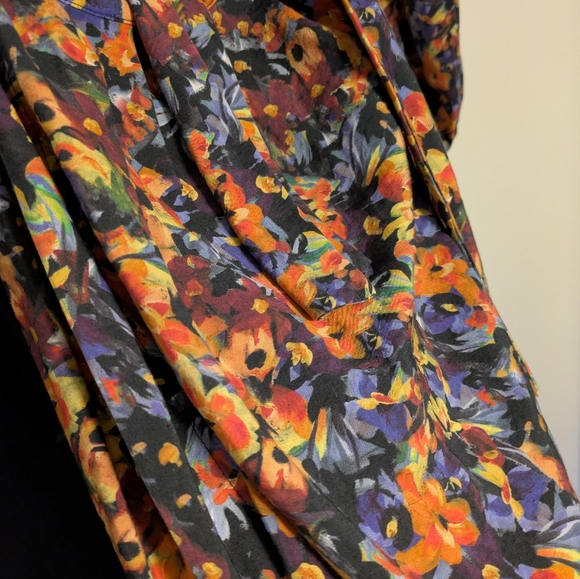 NA-KD Colorful Floral Tie-Front Midi Dress (US 32) - Picture 6 of 7